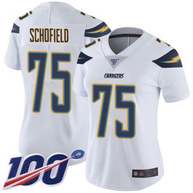Los Angeles Chargers NFL Football Michael Schofield White Jersey Women Limited #75 Road 100th Season Vapor Untouchable->los angeles chargers->NFL Jersey